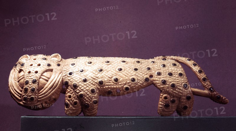 An arm ornament in the form of a leopard, part of a ceremonial outfit of the Oba of Benin
