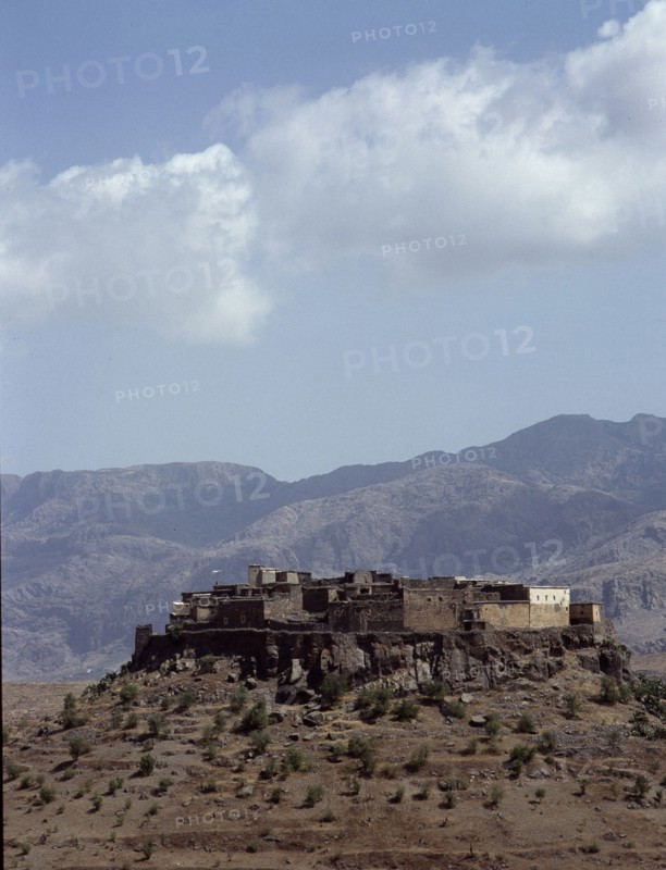View of the Kasbah of Tizourgan, a fortified village built around an old granary (agadir)