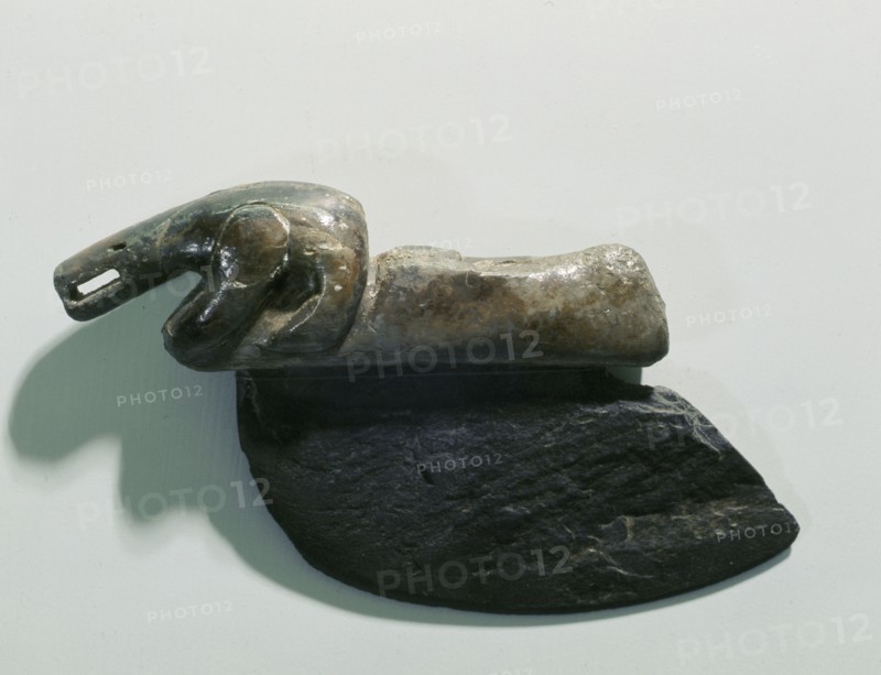 The Norton Eskimos introduced many of the tools that came to be so characteristic of historical Eskimos, including this slate womans knife or ulu which was used with a rocking rather than thrusting motion