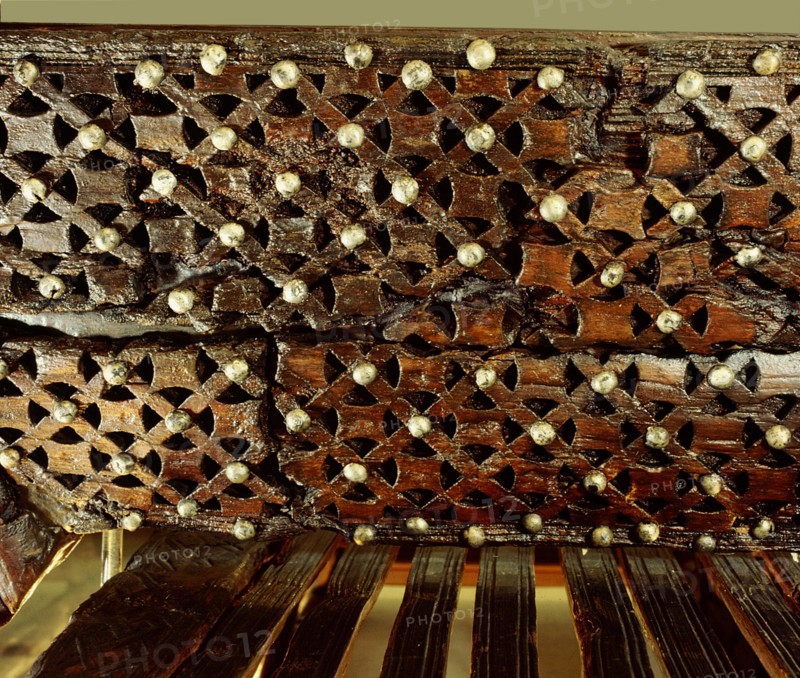 Detail of carving on one of the sledges found in the Oseberg Ship burial
