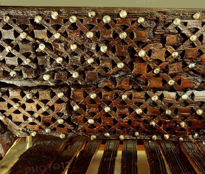 Detail of carving on one of the sledges found in the Oseberg Ship burial