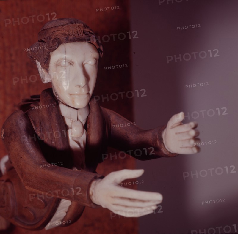 A ships figurehead in miniature, from an American Indian tobacco pipe