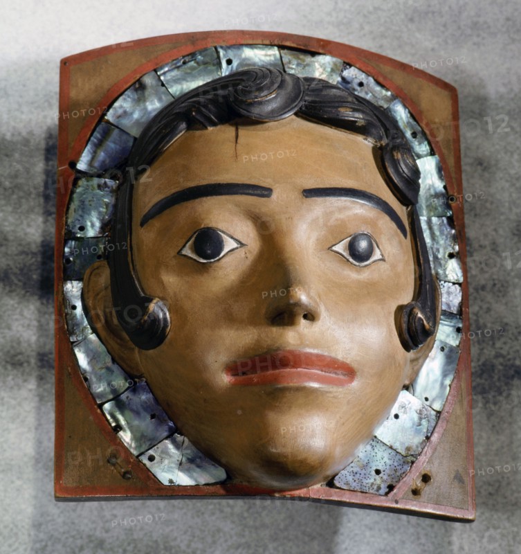 Dance headdress representing a spirit face seen by shamans in their trance