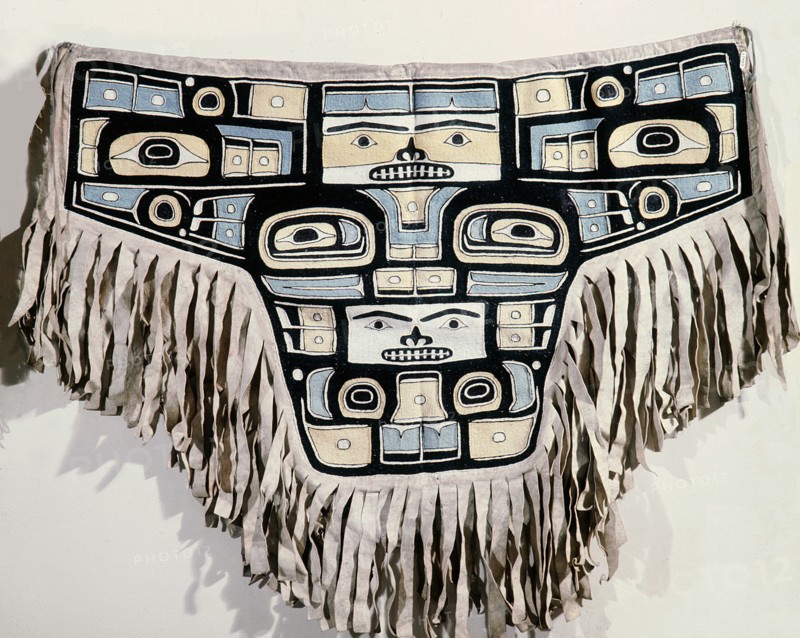 Chilkat blanket cloak with killer whale design