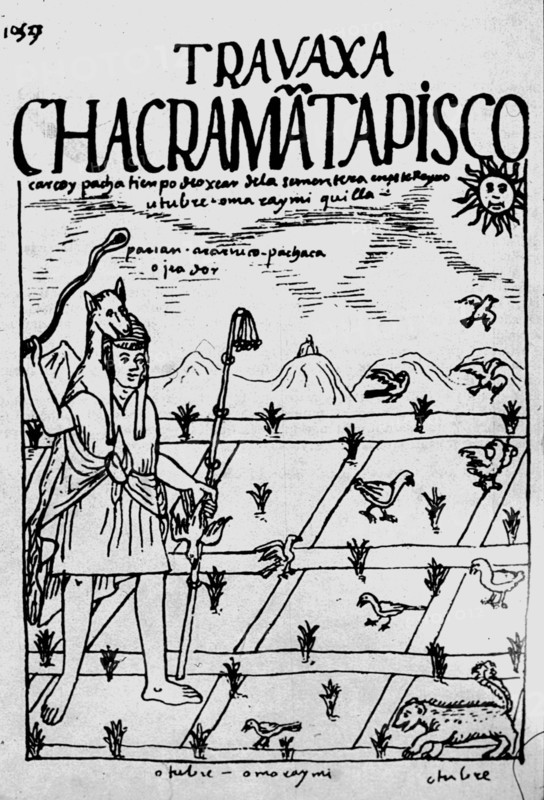 Facsimile of a drawing by Felipe Guaman Poma from his El Primer Nueva Coronica y Buen Gobierno