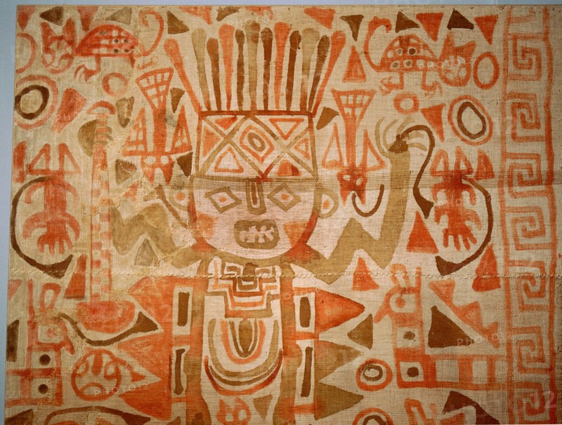 A large, painted textile, common throughout the Late Intermediate Period