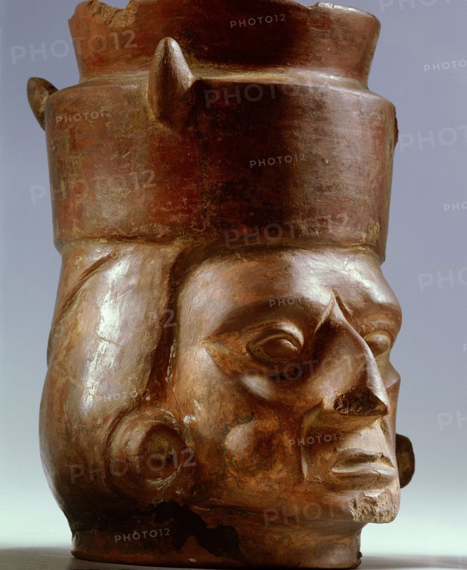 A vessel in the form of the head of a noble