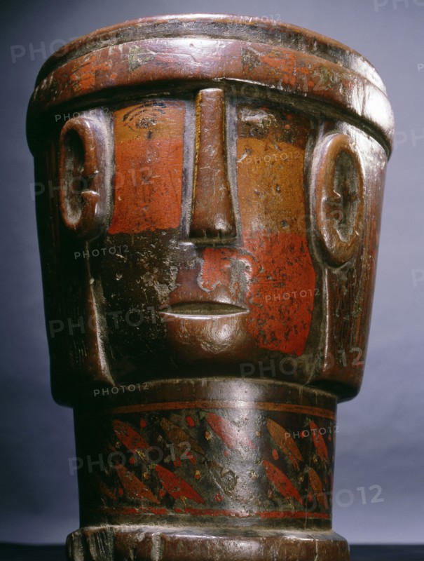 This Inca kero, a wooden goblet, was used by people of high status during religious rituals