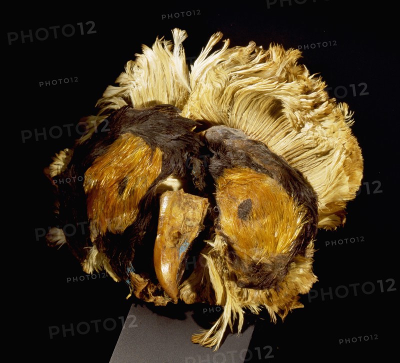 Ornament made of owl feathers and bone