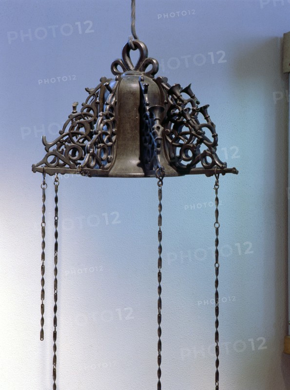 A bell from a Christian church coverted into a mosque lamp