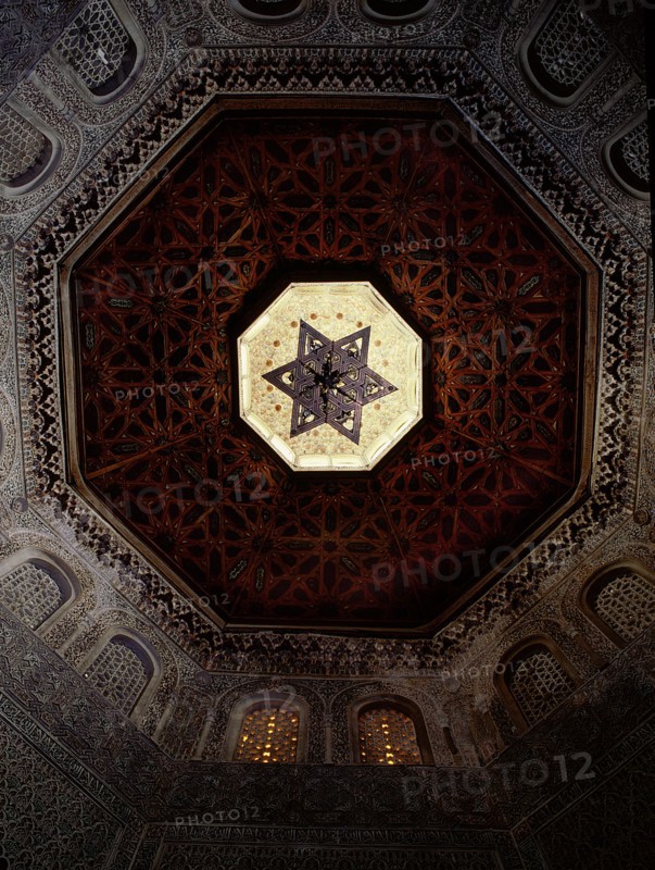 The ceiling of the prayer hall of the Madrasa of Yusuf I