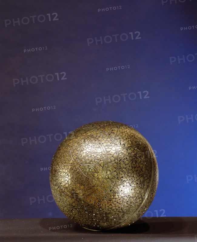 A perforated globe intended as an incense burner