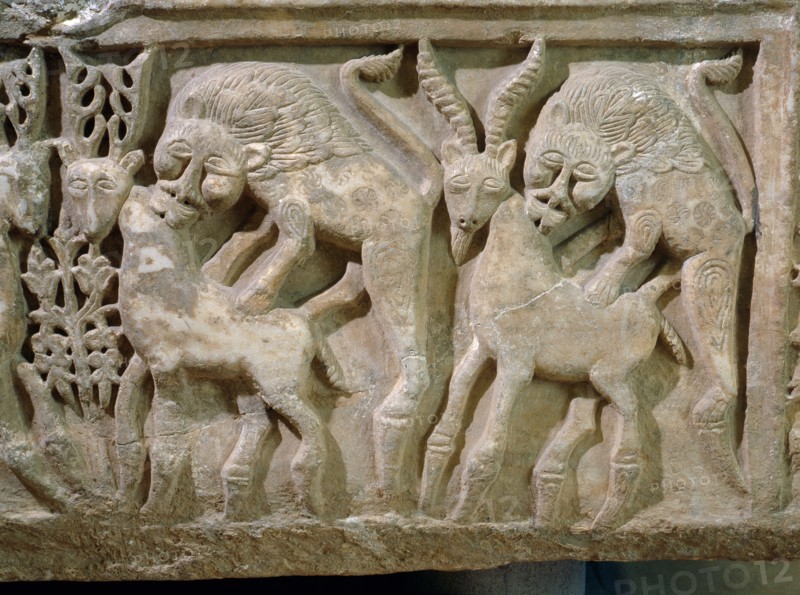 A detail of the design on a marble ablution basin