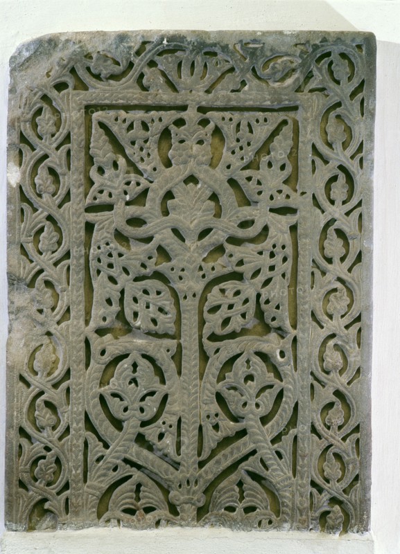 A carved marble slab from the palace of Caliph Abd al Rahman 111 at alZahra, near Cordoba