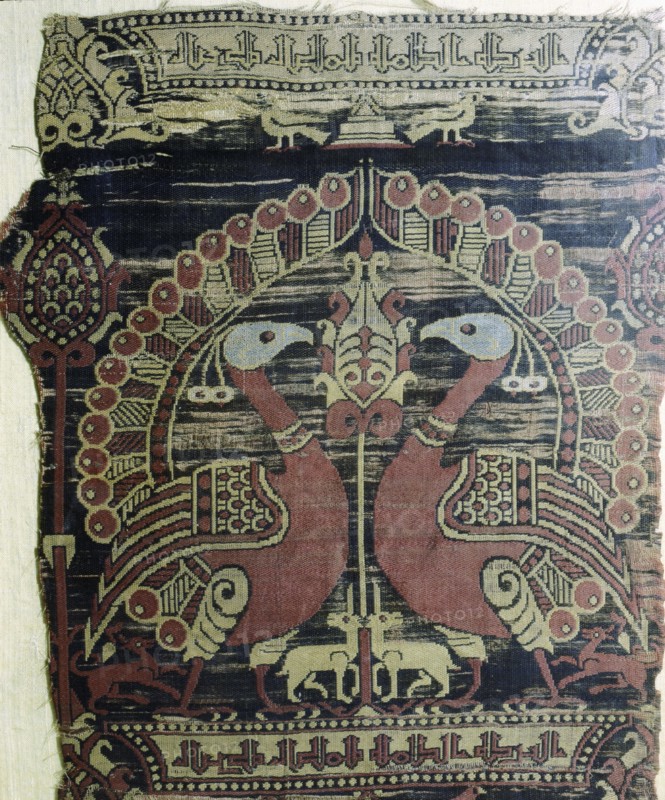 A detail of the cope of Robert of Anjou, King of Naples, 1309 43, made from Andalusian fabric