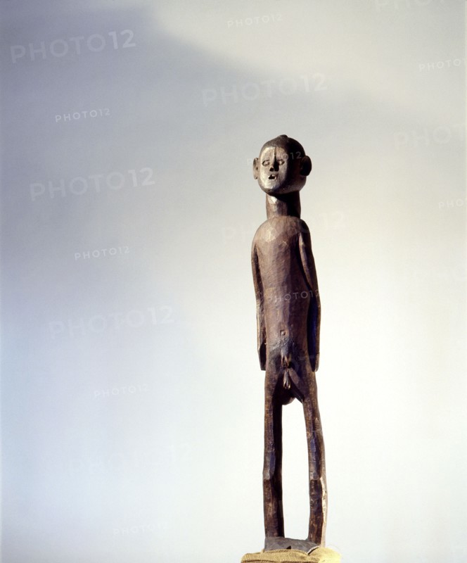 A Bongo male figure, probably for use as a grave marker or memorial