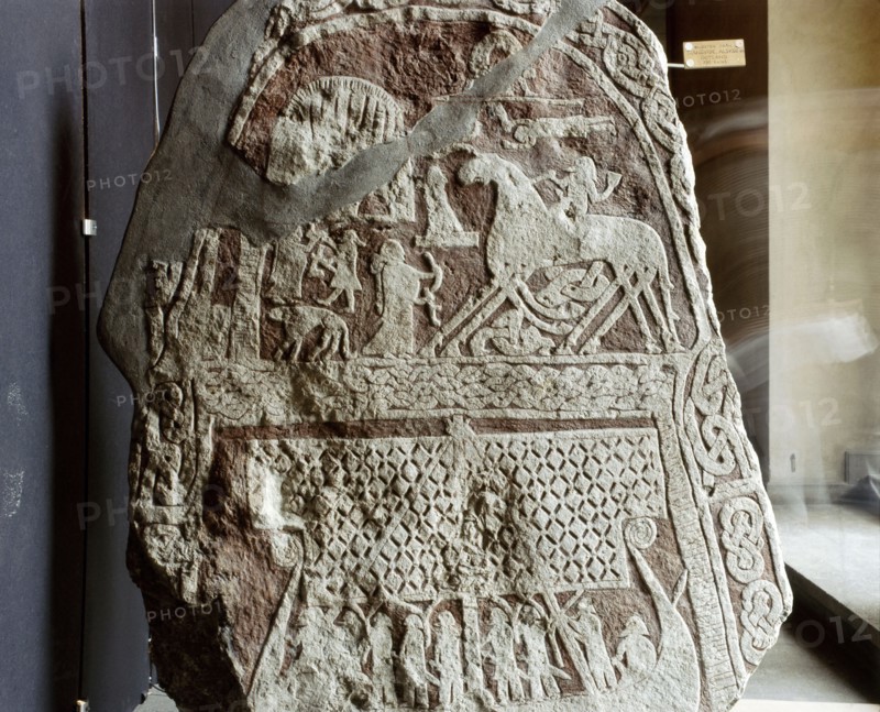 Carved funerary stone