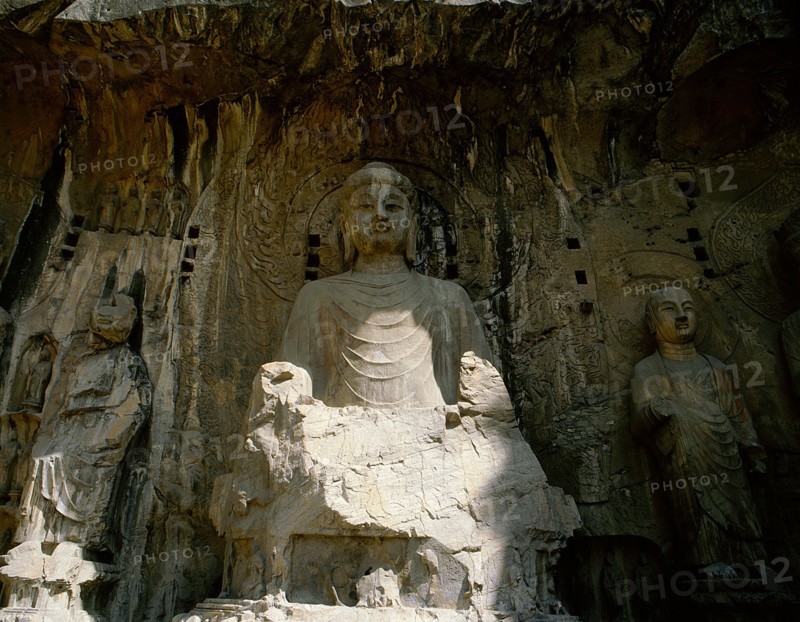 The colossal 17 metre high image of Vairocana Buddha in the Fengxian temple at the Longmen cave temples
