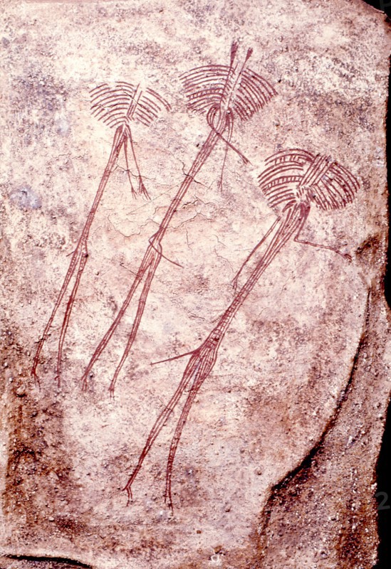 Later Stone Age rock painting interpreted by recent scholars as recording a shamanistic trance dance known as simbo