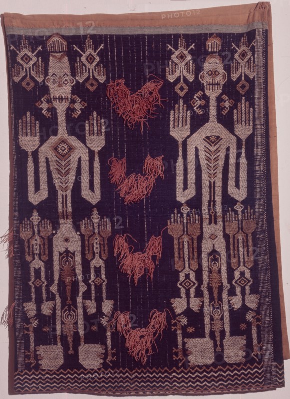 An Eastern Sumba noblewomans skirt, lau pahuda, decorated using a complex supplementary warp ikat technique rare in Indonesia