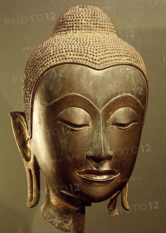 A head of a Buddha in the style of the Ayuthya School