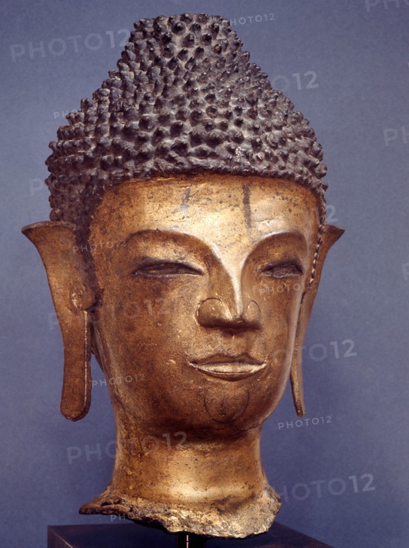 A head of a Buddha in the style of the Lan Na School