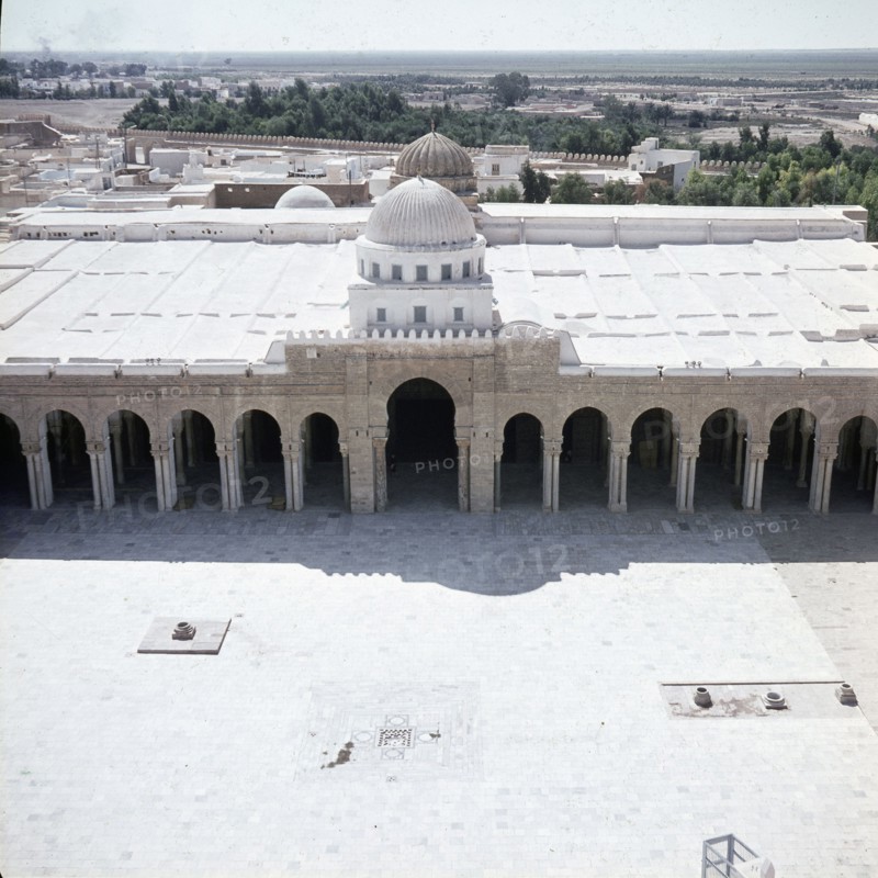 The Great Mosque at Kairouan, one of the oldest Islamic buildings and the first important one in North Africa