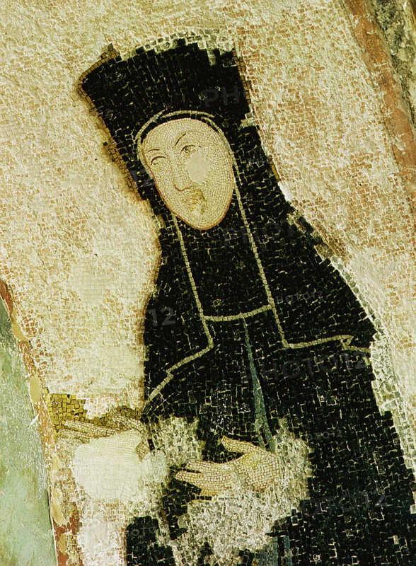 A mosaic in the Parecclesion of the Kariye Djami from the tomb of Michael Tornikes and his wife who became the nun Eugenia in her old age