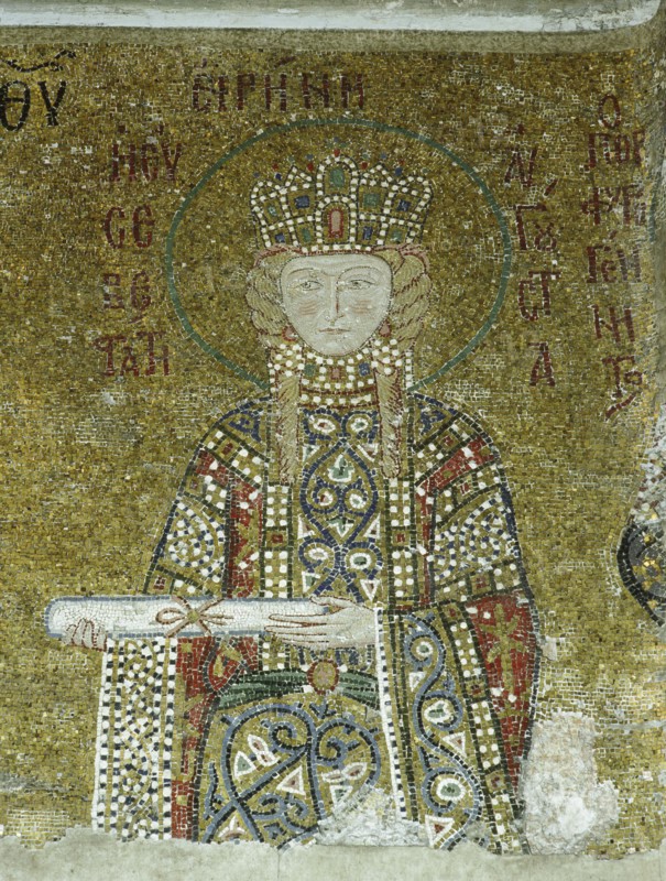 Detail from the mosaic in the south gallery of Hagia Sophia, Istanbul