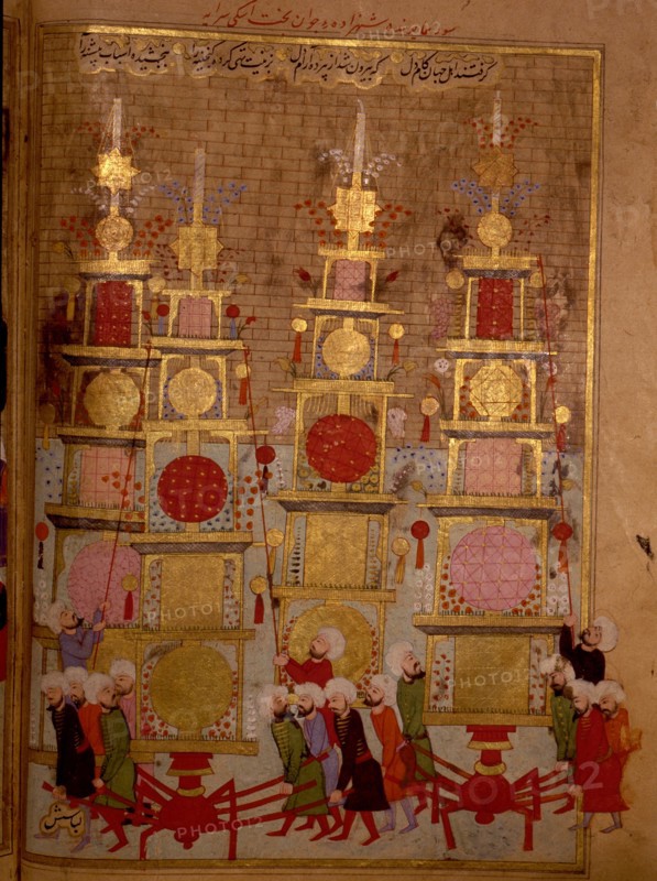 Page from the Sahansahname, a chronicle of Ottoman Sultans, written by Loqman, probably illustrated by Nakkas Osman