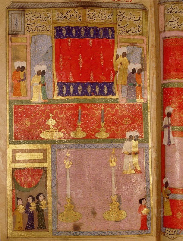 Page from the Sahansahname, a chronicle of Ottoman Sultans, written by Loqman, probably illustrated by Nakkas Osman