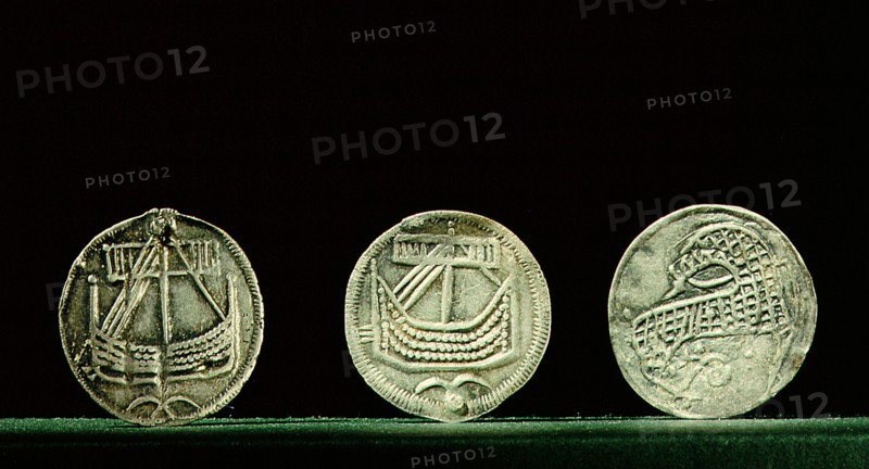Probably minted at Hedeby, Denmark these coins were found in the Viking market place at Birka Sweden