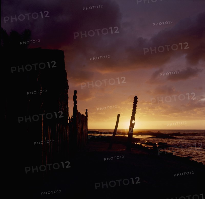 A Marae, temple site, near Hanaunau on the west coast of Hawaii