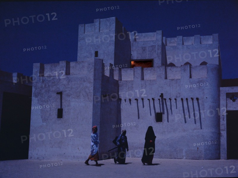 The ancient median of al-Shwaiheen, Sharjah photographed by the light of a full moon
