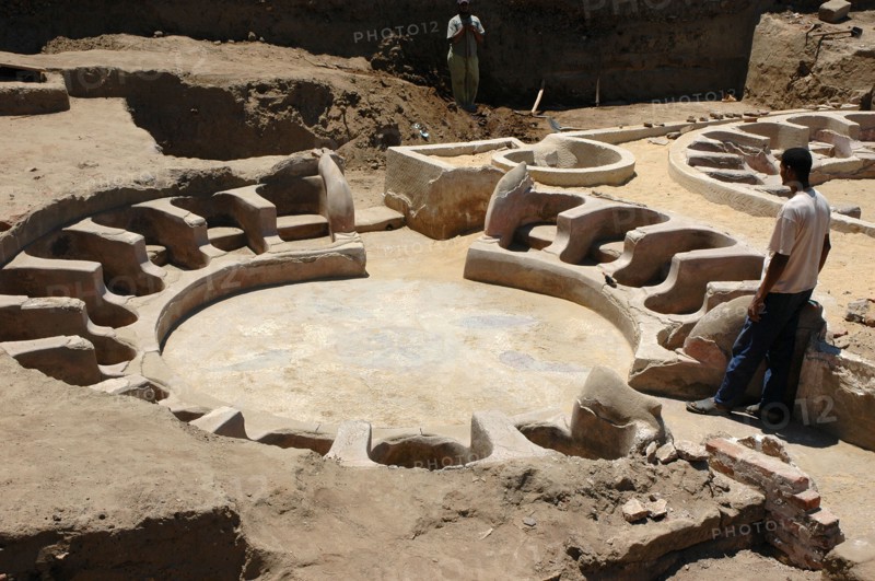 Circular baths outside the northwest perimeter wall of the Precinct of Amun
