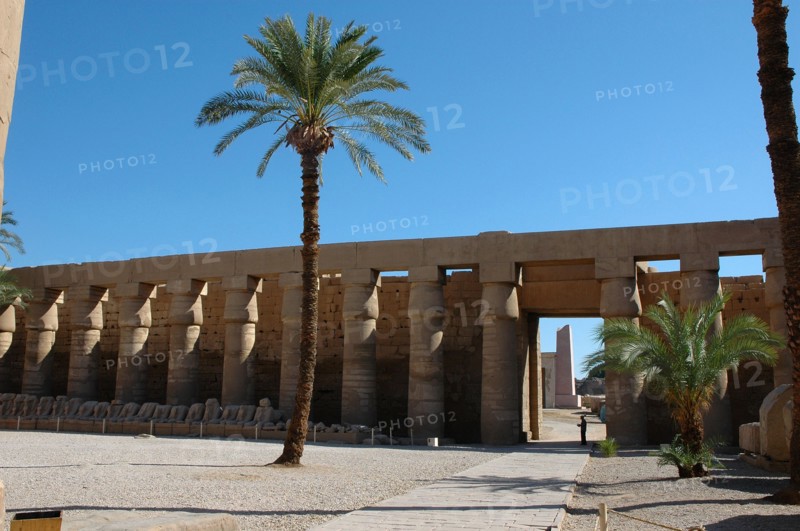 The colonnaded north wall of the forecourt of the Great Hypostyle Wall