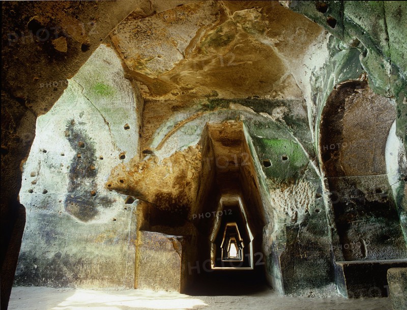 The rock-hewn tunnel leading to the cave of the Cumaean Sibyl, near Pozzuoli