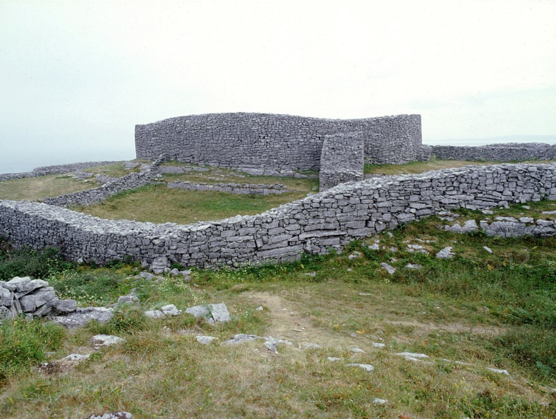 The walls of the Fort of Dun Aengus on the Isle of Inishmore, Co