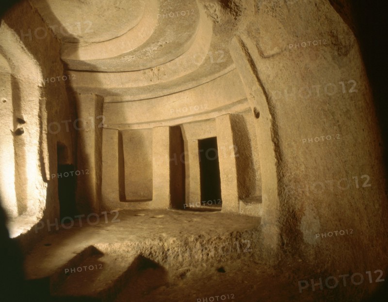 View of the Hal Saflieni "Hypogeum", a hewn rock structure used as a cemetery