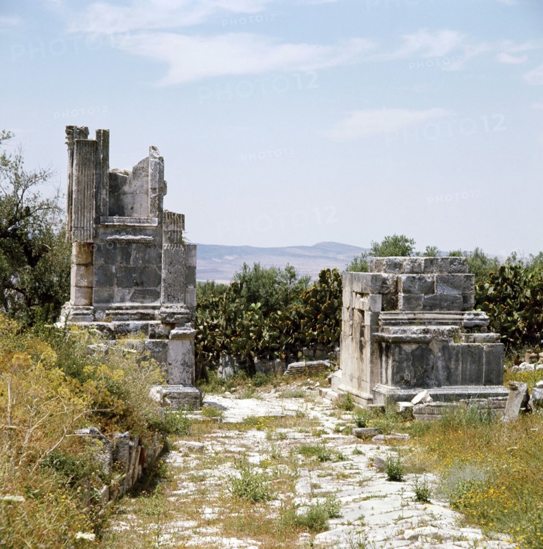 The ruins of Dougga, a small Roman town in North Africa which flourished in the 2nd-3rd centuries AD