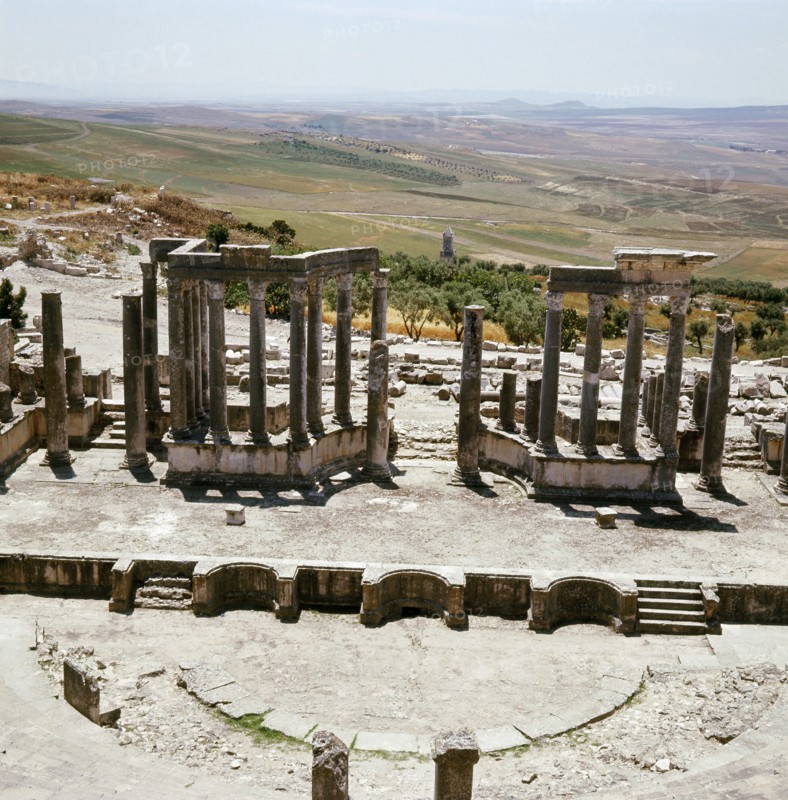 The ruins of Dougga, a small Roman town in North Africa which flourished in the 2nd-3rd centuries AD