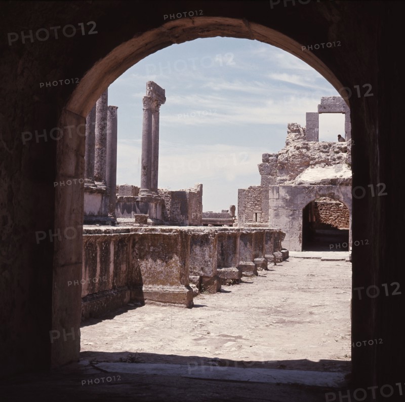 The ruins of Dougga, a small Roman town in North Africa which flourished in the 2nd-3rd centuries AD