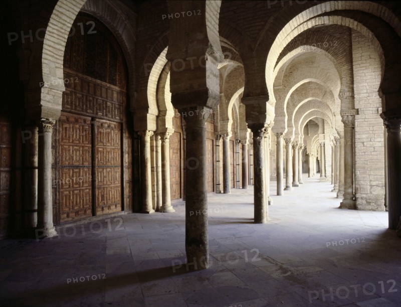 The Great Mosque at Kairouan, one of the oldest Islamic buildings and the first important one in North Africa