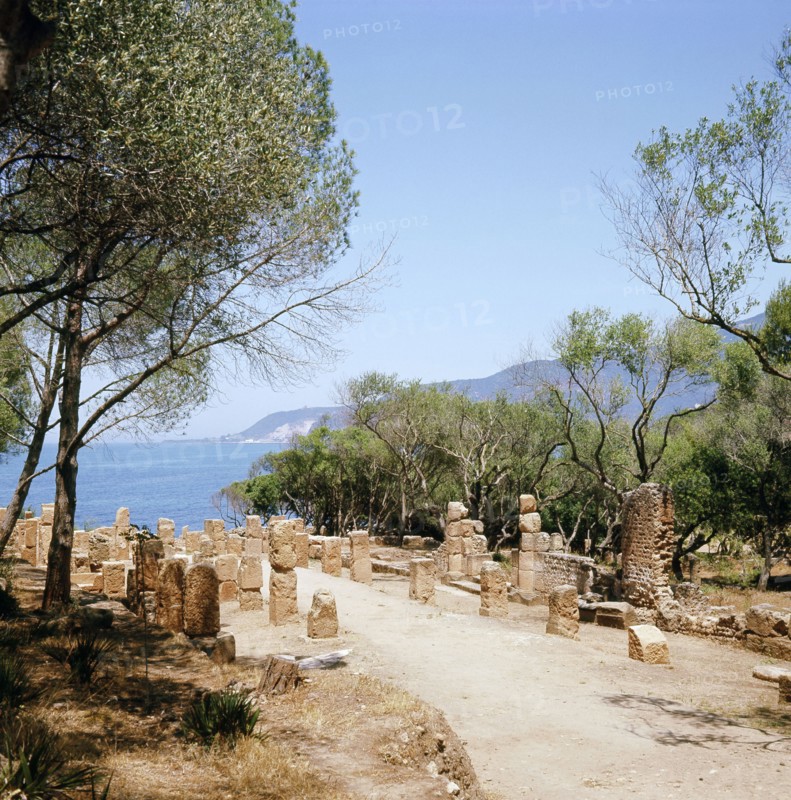 The ruins of Tipasa, a small Roman town in North Africa which flourished during the 3rd century AD