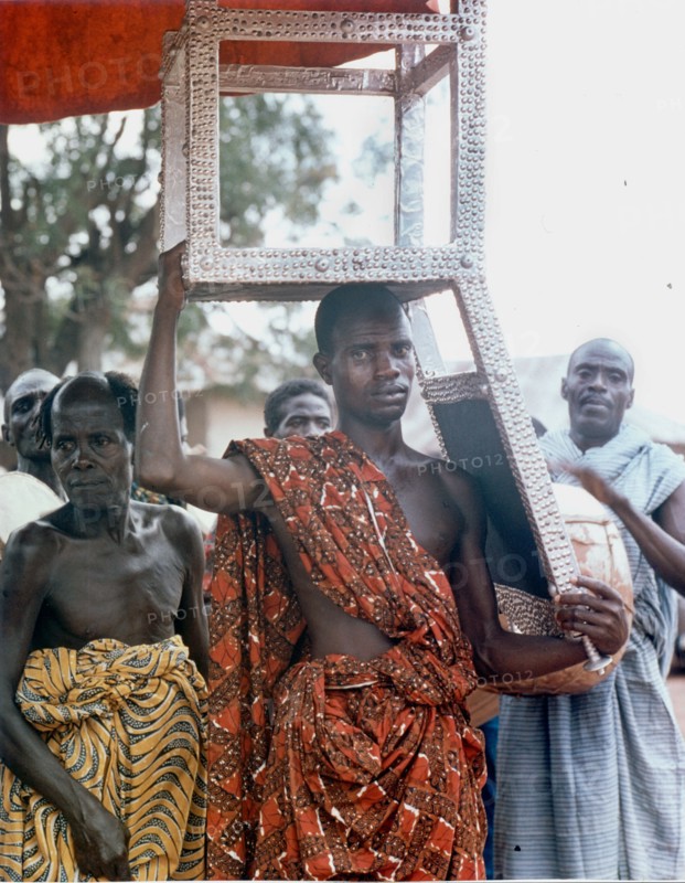 Nana Owusu Sampa III, Omanhene of Akrokerri, celebrating the Yam Festival in December 1964