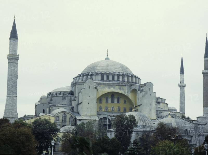 An exterior view of Hagia Sophia, Istanbul which was built by Emperor Justinian