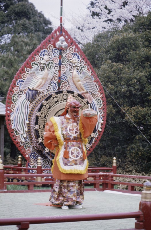 Performance of Bugaku, the dance associated with Gagaku, the ancient court music of Japan