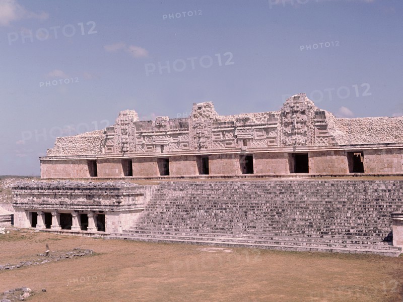 One of the buildings of the Nunnery quadrangle at Uxmal