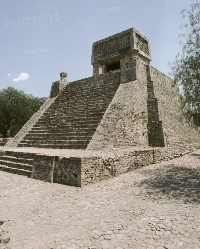 Small, Aztec period temple pyramid known as Santa Cecilia Acatitlan