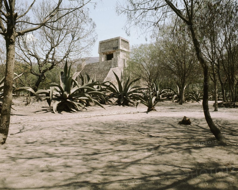 Small, Aztec period temple pyramid known as Santa Cecilia Acatitlan